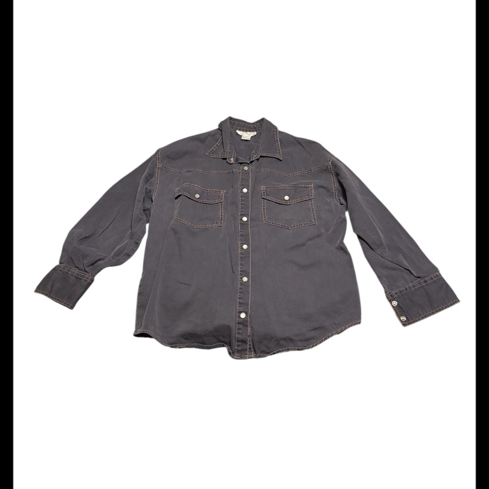 Europe Vintage Men’s Snap Button Shirt – Size Large